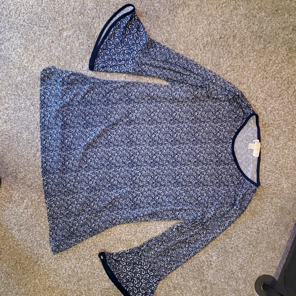 Michael Kors Blue and White Blouse